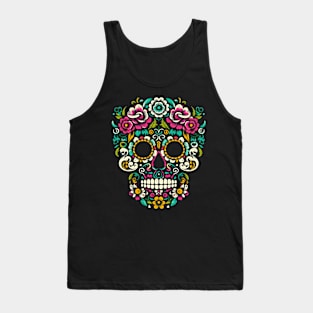 Sugar Skull Dia De Los Muertos La Catrina Mexican Halloween Tank Top